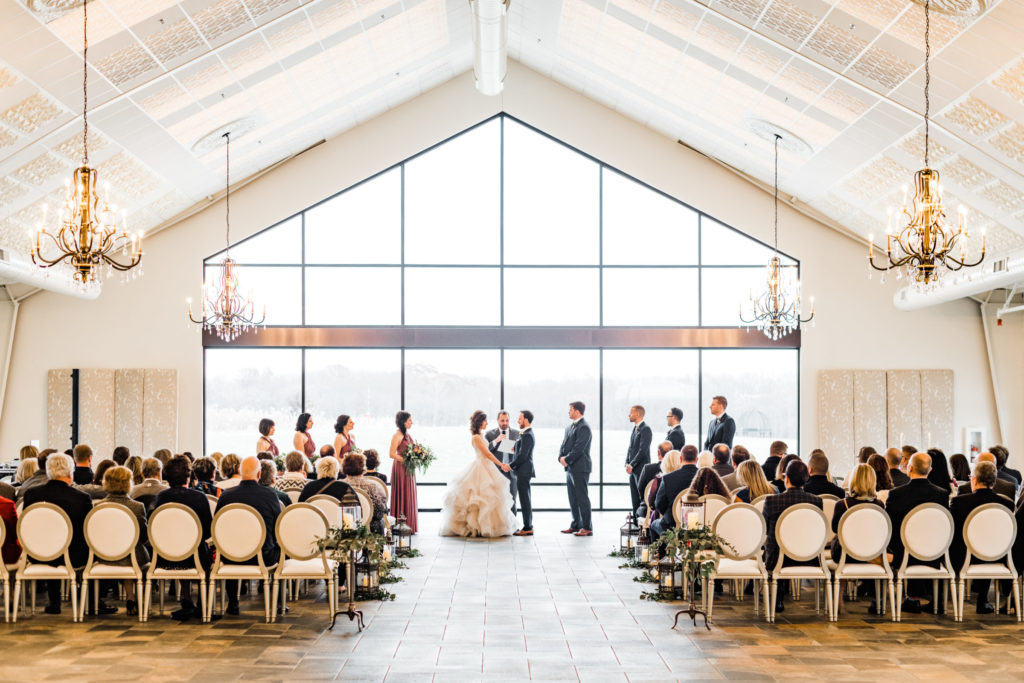 Indoor wedding ceremony at luxury venue in Minnesota