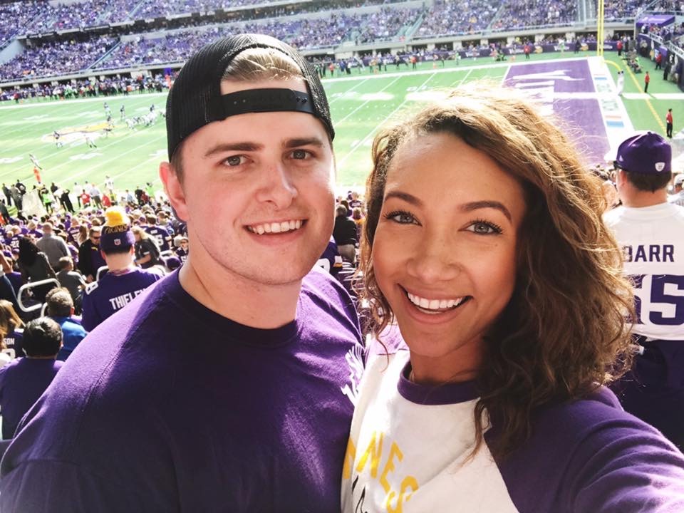 Minneapolis couple at Vikings game
