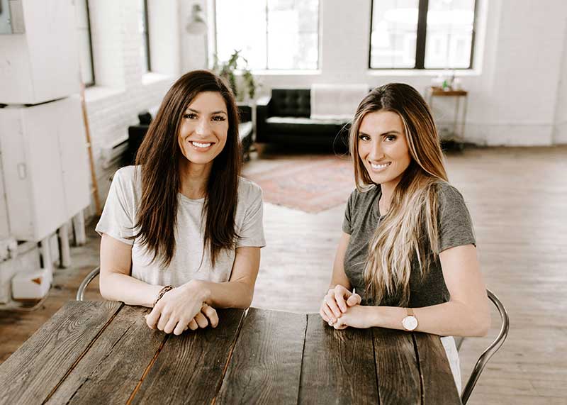 Two women at their skincare business