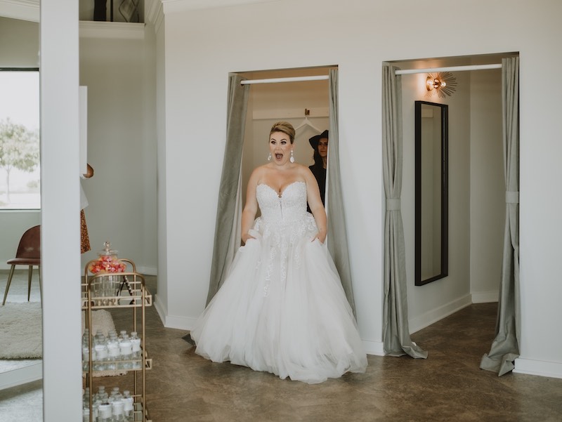 Bride finds her wedding gown at Luxe Bridal Couture