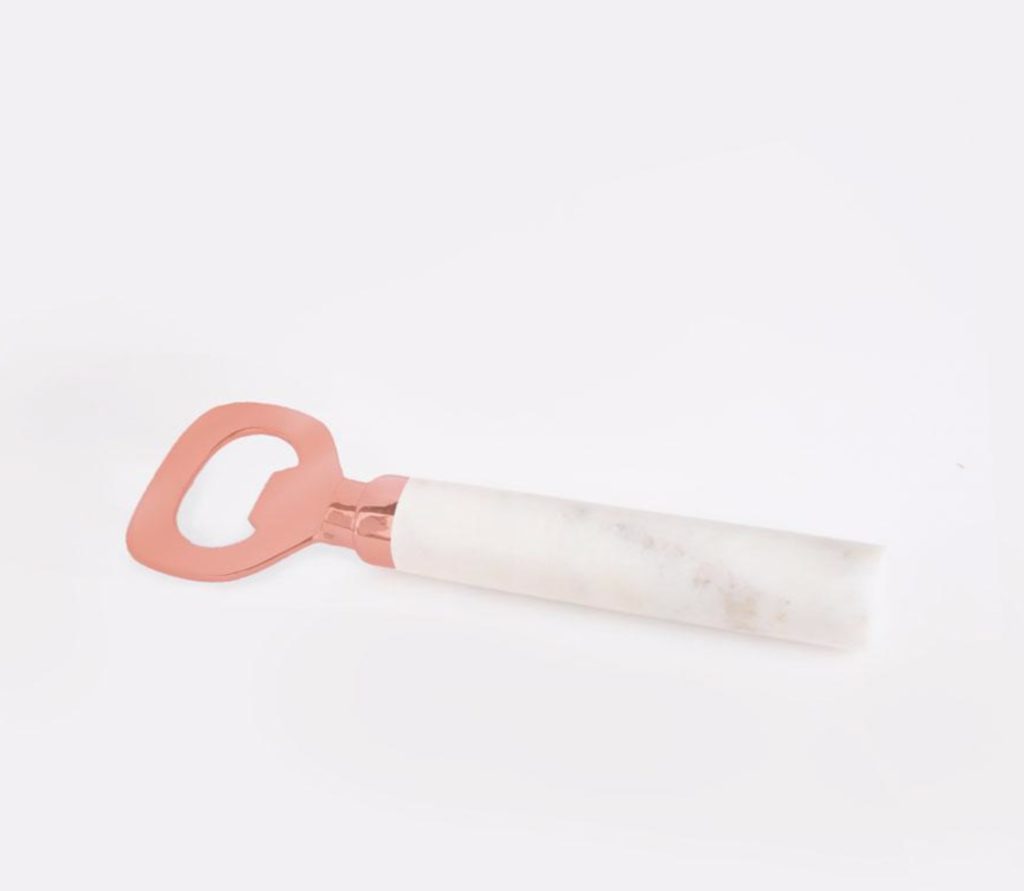 Marble and copper bottle opener