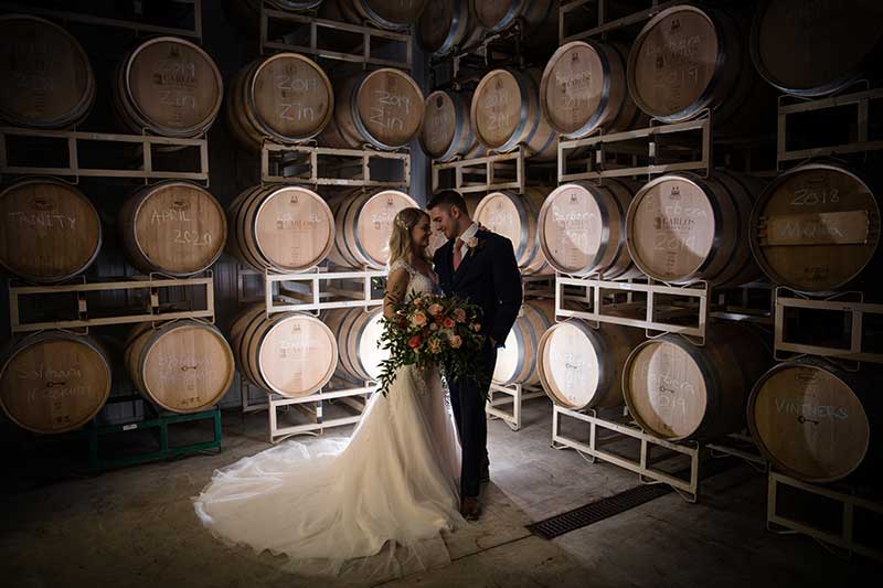 Bride and groom marry at Bold North Cellars vineyard 