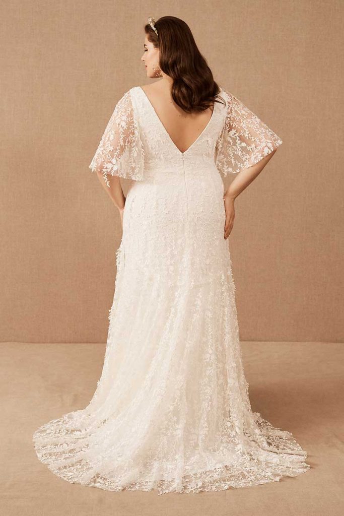 Bohemian gown with sleeves Jenny Yoo Lourdes gown for BHLDN Plus Size Line