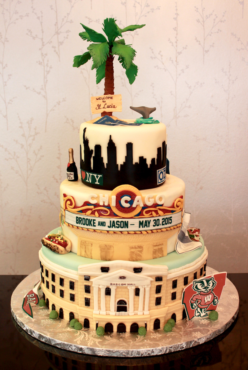 Chicago-themed groom's cake by Sweet Retreat Minnesota Bakery