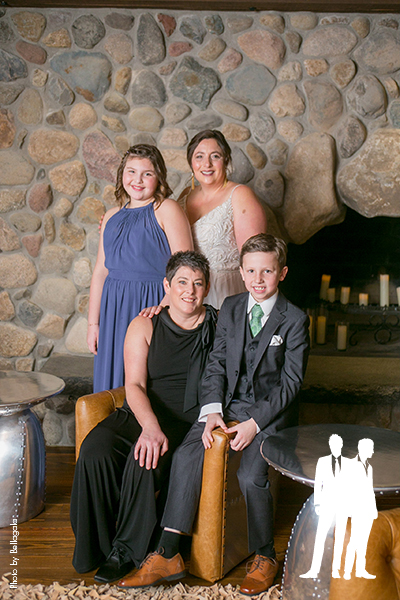 Brides with ring bearer and flower girl before ceremony