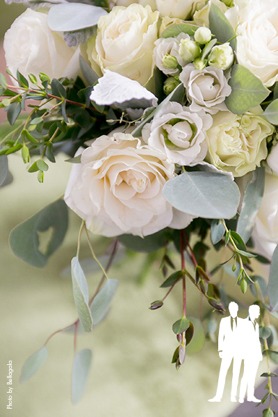 Simple white rose bridal bouquet