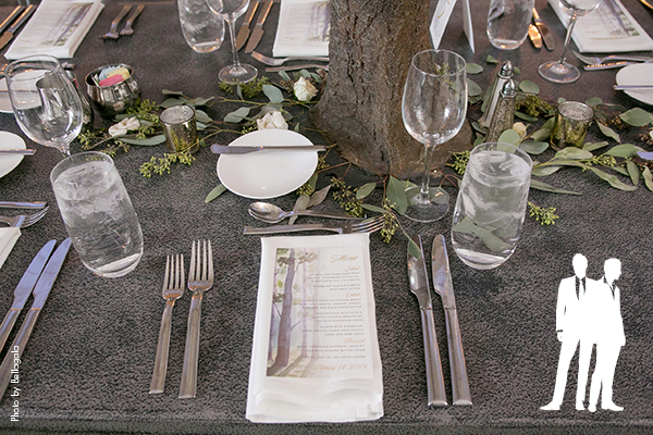 Woodland wedding table place setting