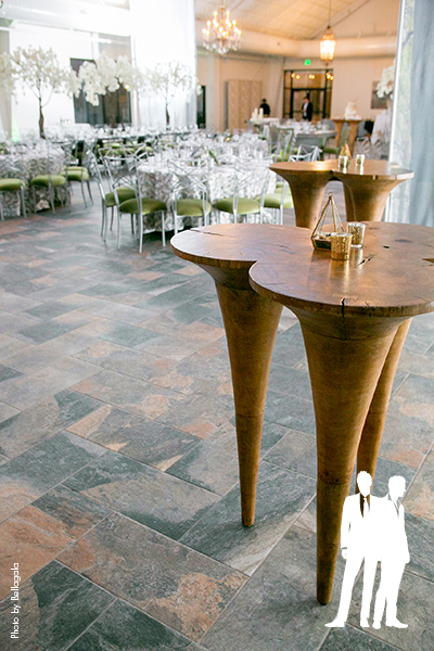 Wooden high top wedding table