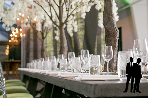 Elegant wedding reception glassware