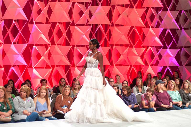 Model walks in bridal fashion show