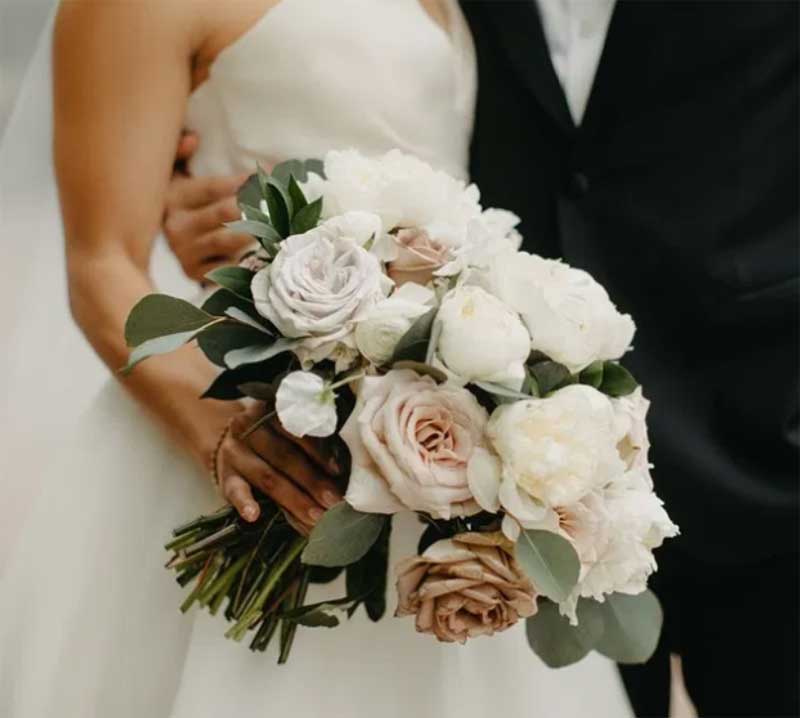 Soft toned fall wedding bouquet by Sadie's Floral