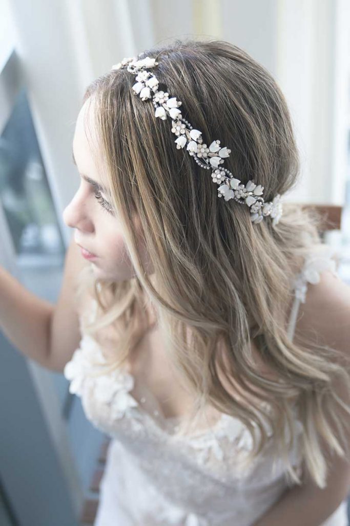 Floral headband bridal accessories