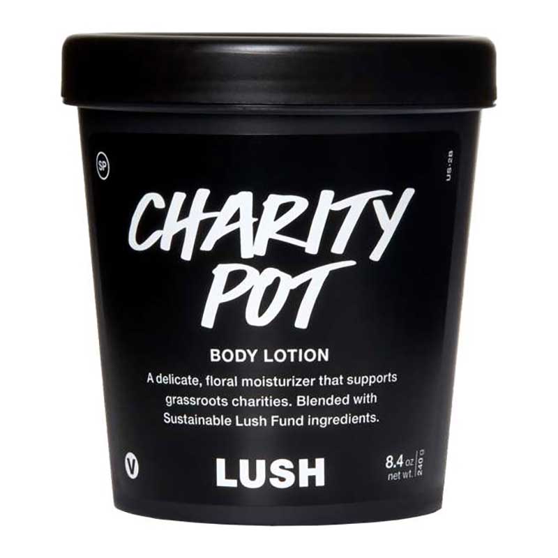 Cruelty-free body lotion in black jar by LUSH