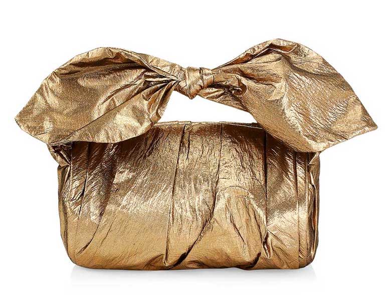 Gold knotted bag