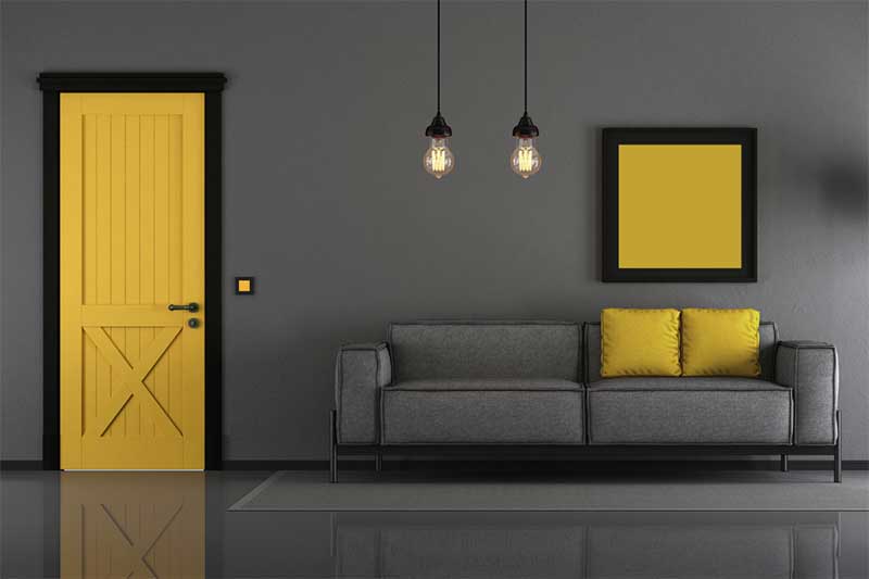 Pantone Color of the Year 2021 interior design color scheme gray and yellow