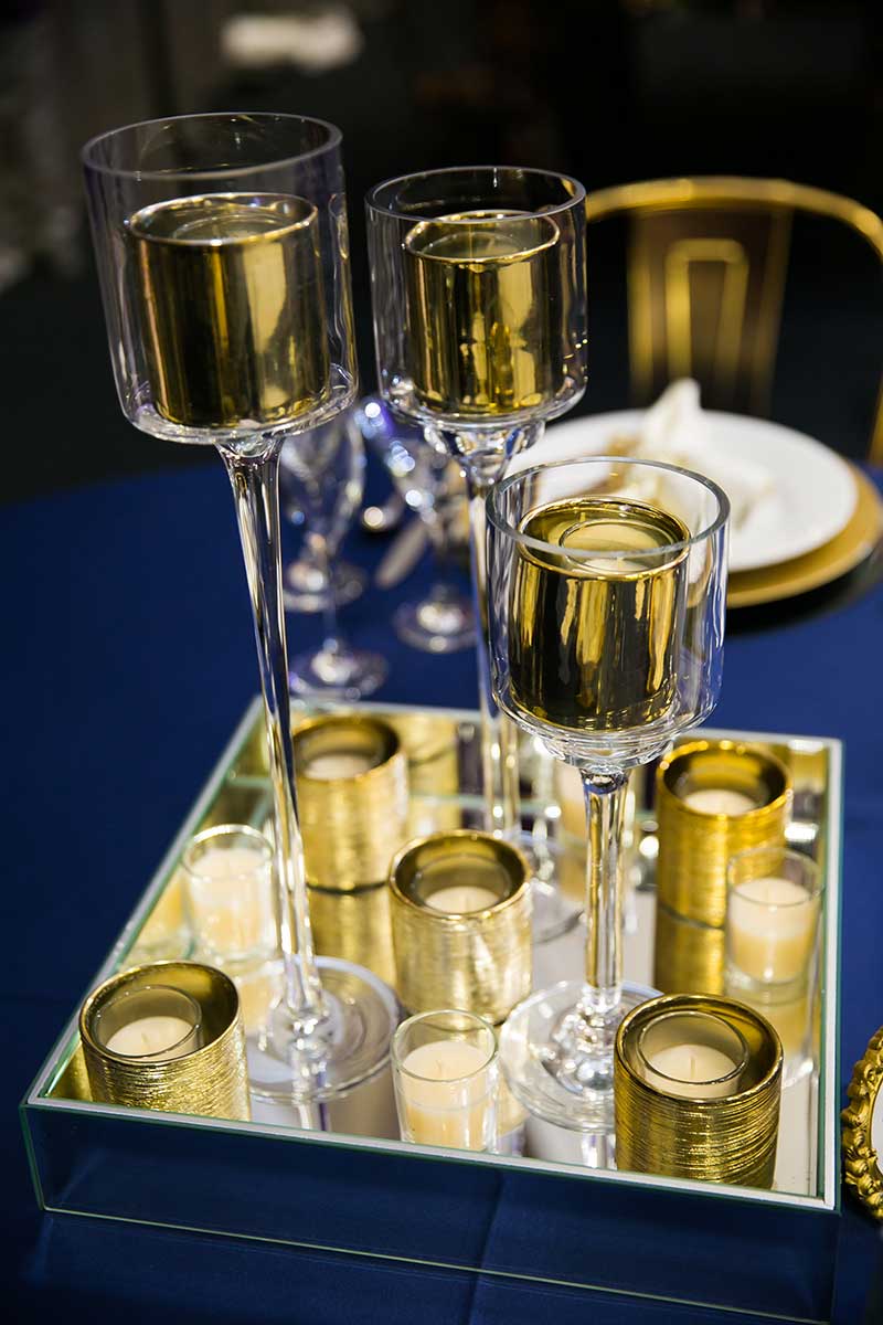 Gold votive candle holders wedding decor