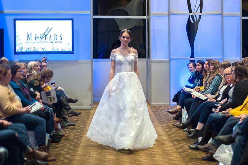 Model walks bridal runway in Rochester, Minnesota