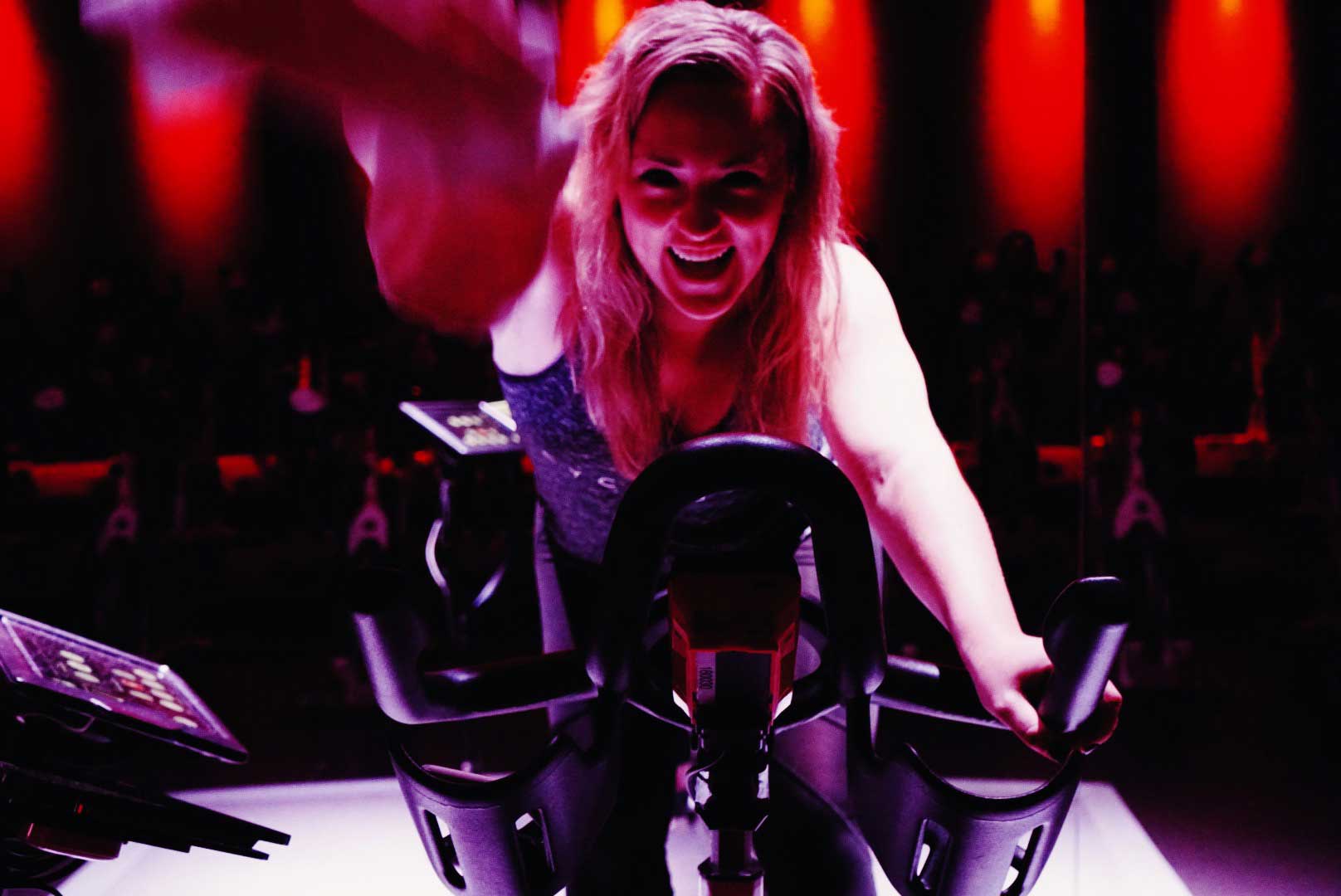 Woman takes Cyclebar class to get in shape for your wedding