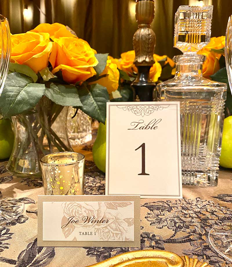 2021 Twin Cities Bridal Show wedding table signage 