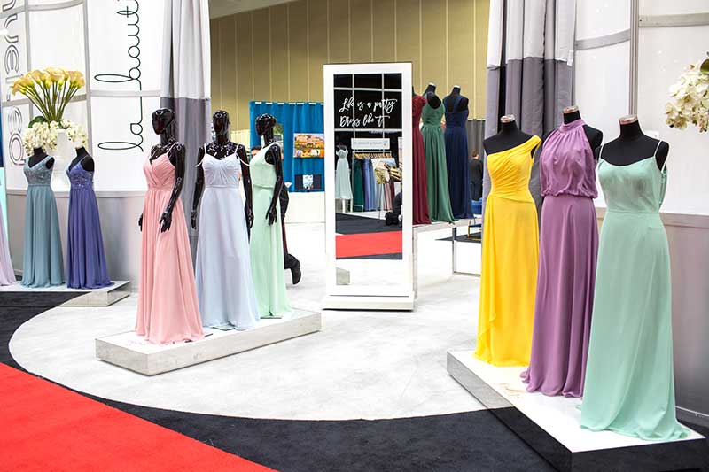 Gallery of bridesmaids dresses at the luxury Minneapolis bridal show 