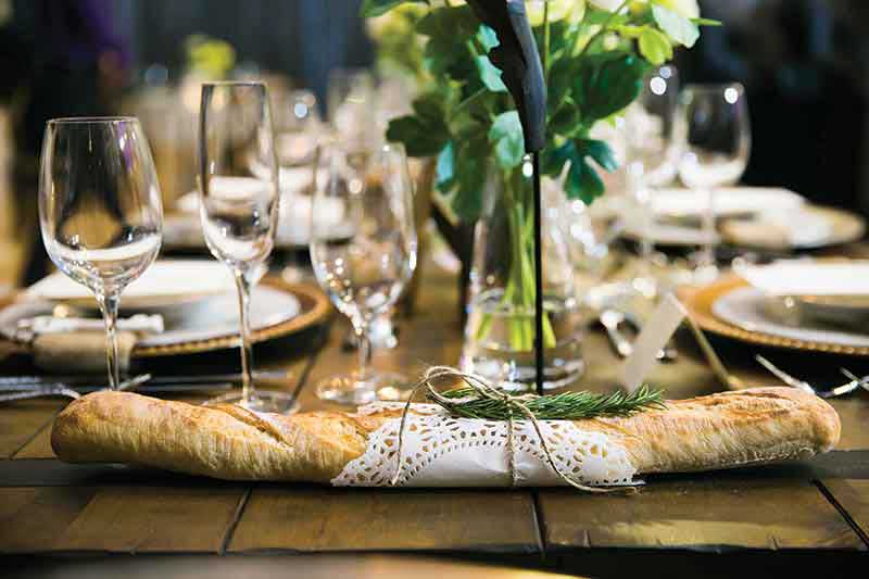 Farm to table wedding decor details