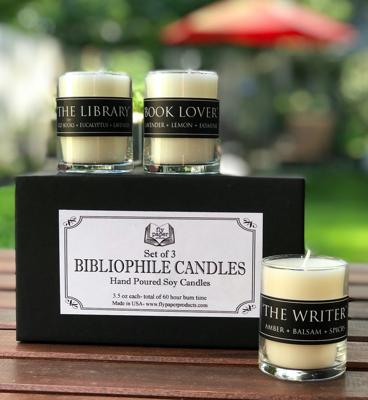 Book lover candles as an unusual but great shower gifts 