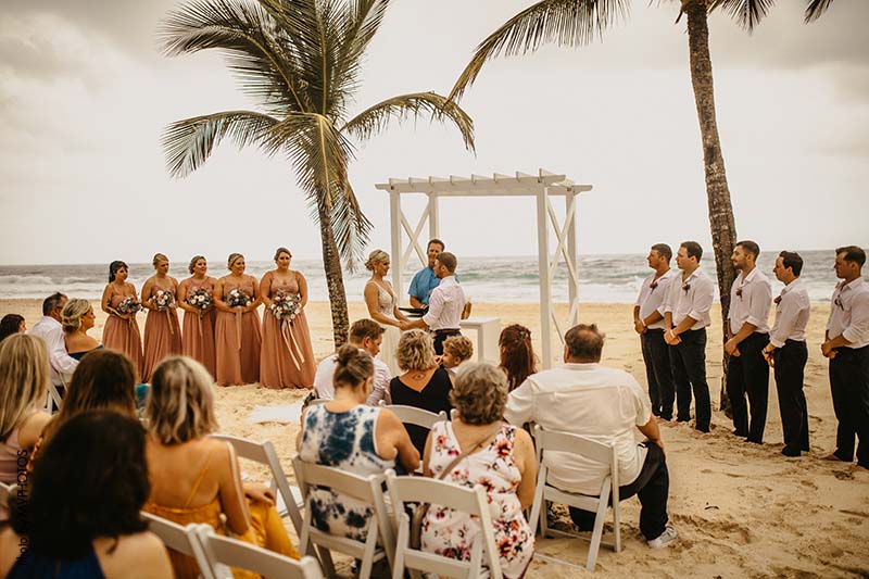 Beachside wedding ceremony