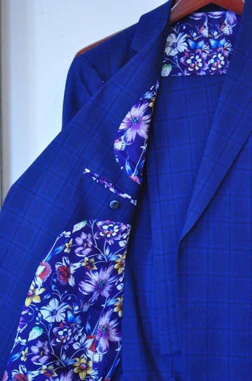 Custom royal blue groom's suit