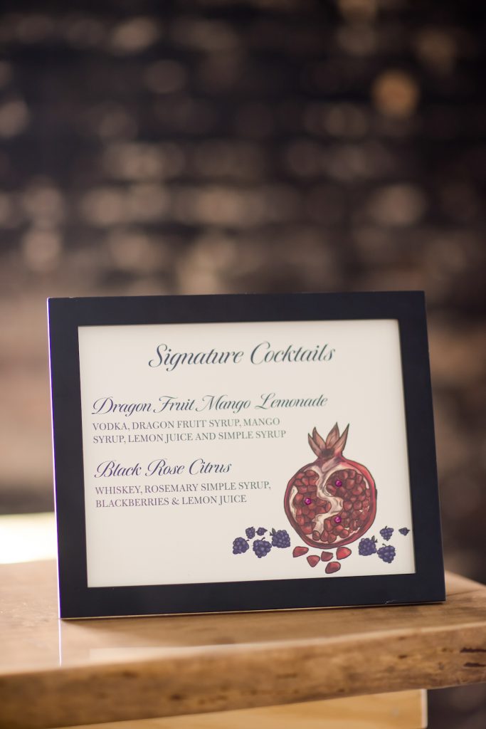 Signature cocktail wedding sign