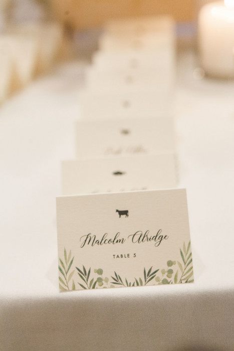 Greenery wedding menu card 