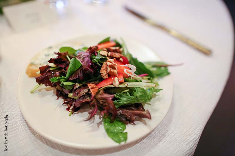 Salad course at wedding