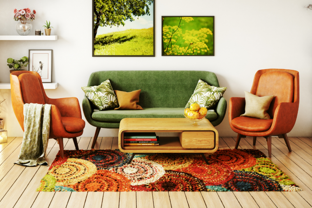 2022 pop culture trends in interior design - retro inspired living room