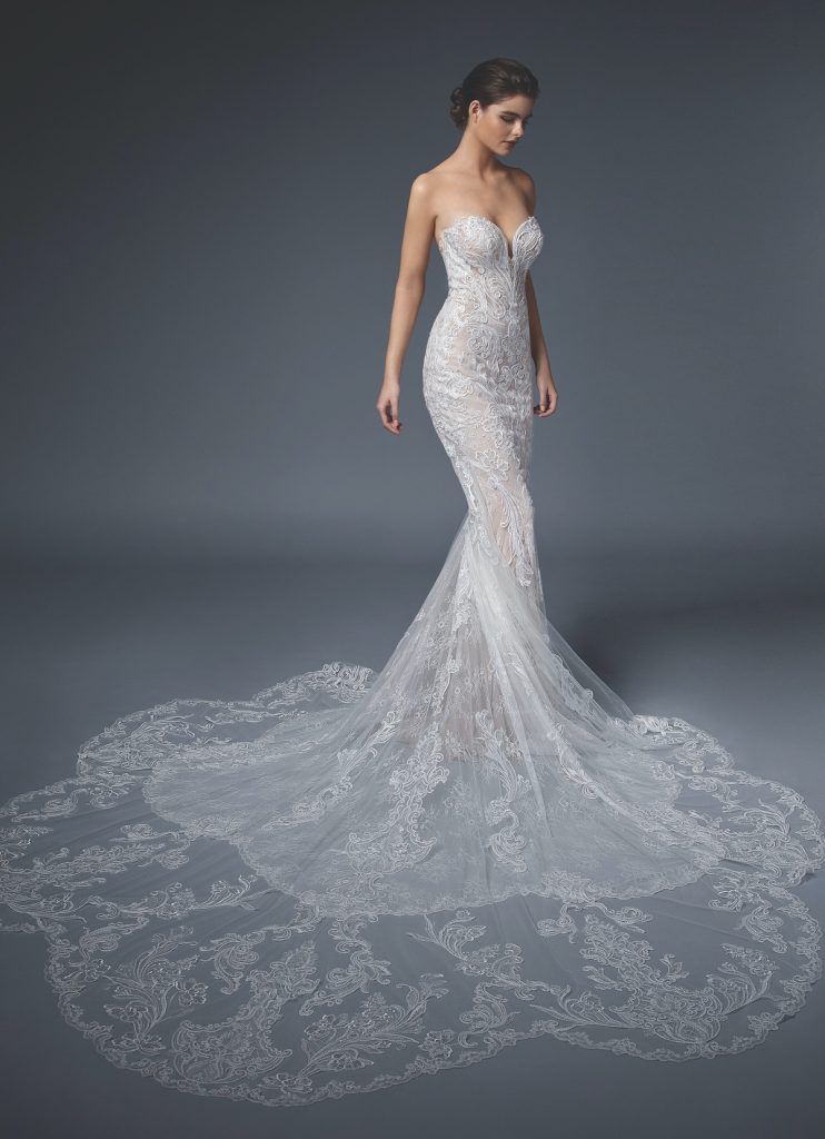 Fit and flare strapless bridal gown from Mestads Bridal and Formal Wear