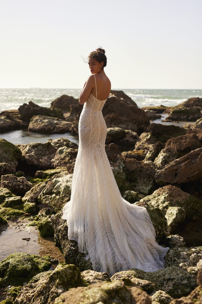 Sheer mermaid bridal gown by Dana Harel