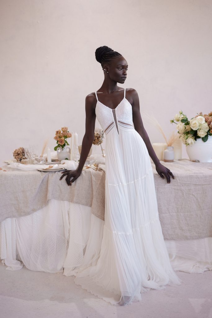 Boho flowly bridal gown